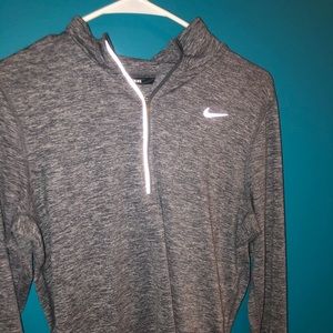 Grey Nike  Dri-Fit Quarter Zip Size Medium